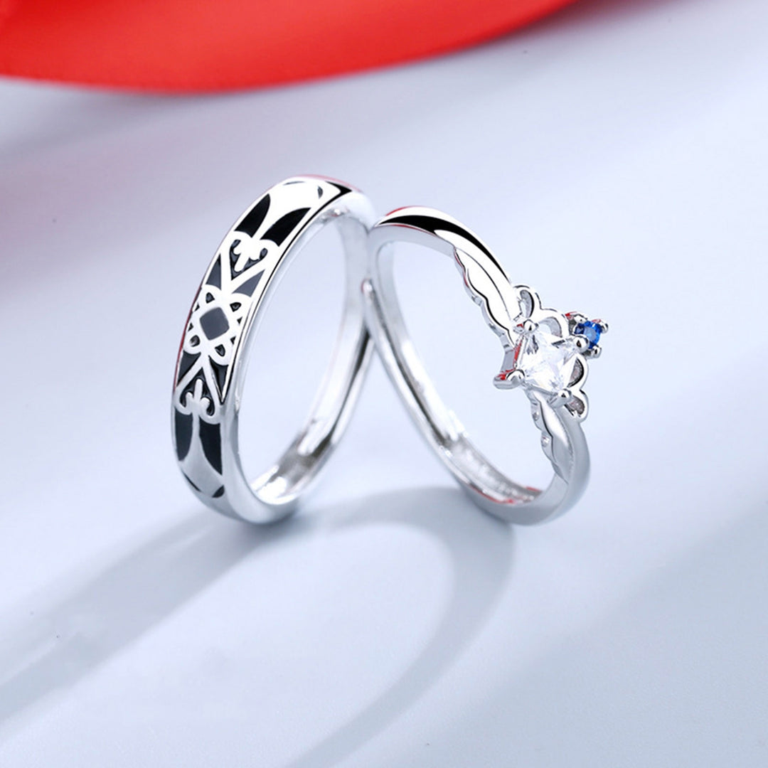 Couple Ring Luxury Exquisite Non-Fading Valentines Day Jewelry The Princess And The Knight Engagement Ring for Image 7