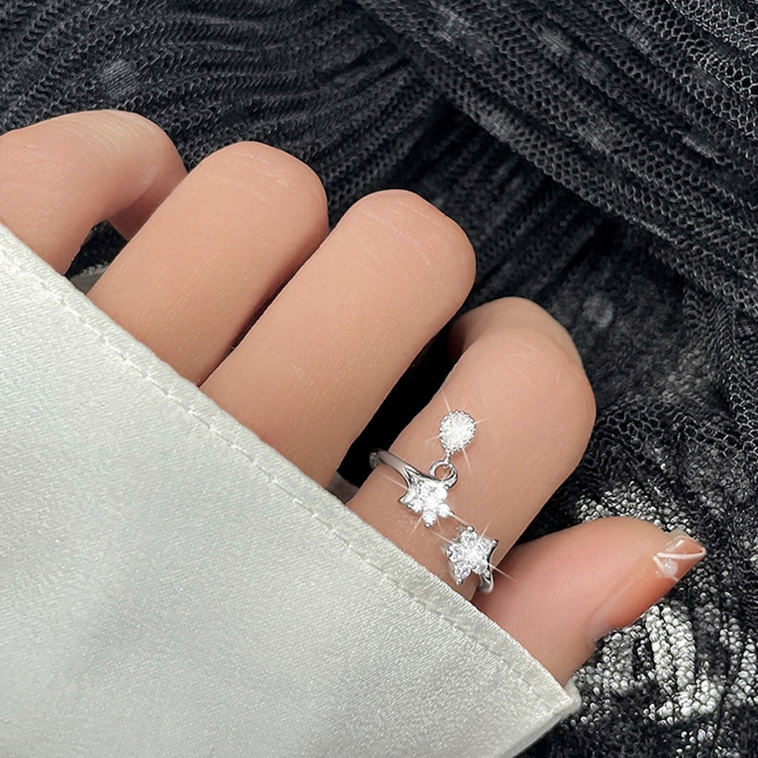 Midi Ring Water Drop Decor Open Ring for Engagement Image 10