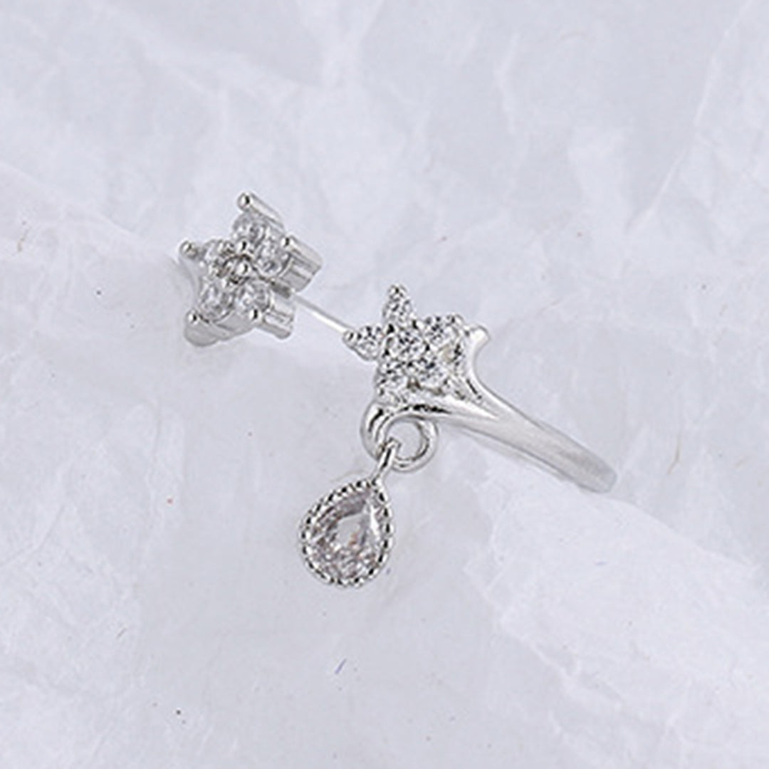 Midi Ring Water Drop Decor Open Ring for Engagement Image 12