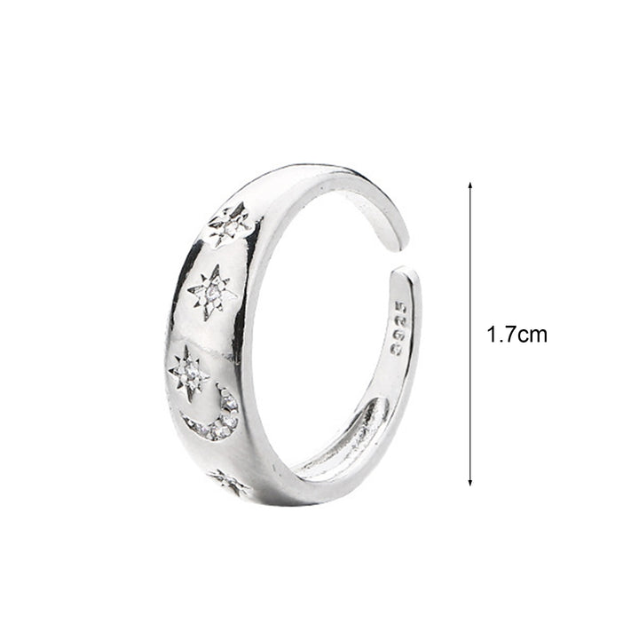 Promise Ring Delicate Carving Moon Ring for Anniversary Image 8