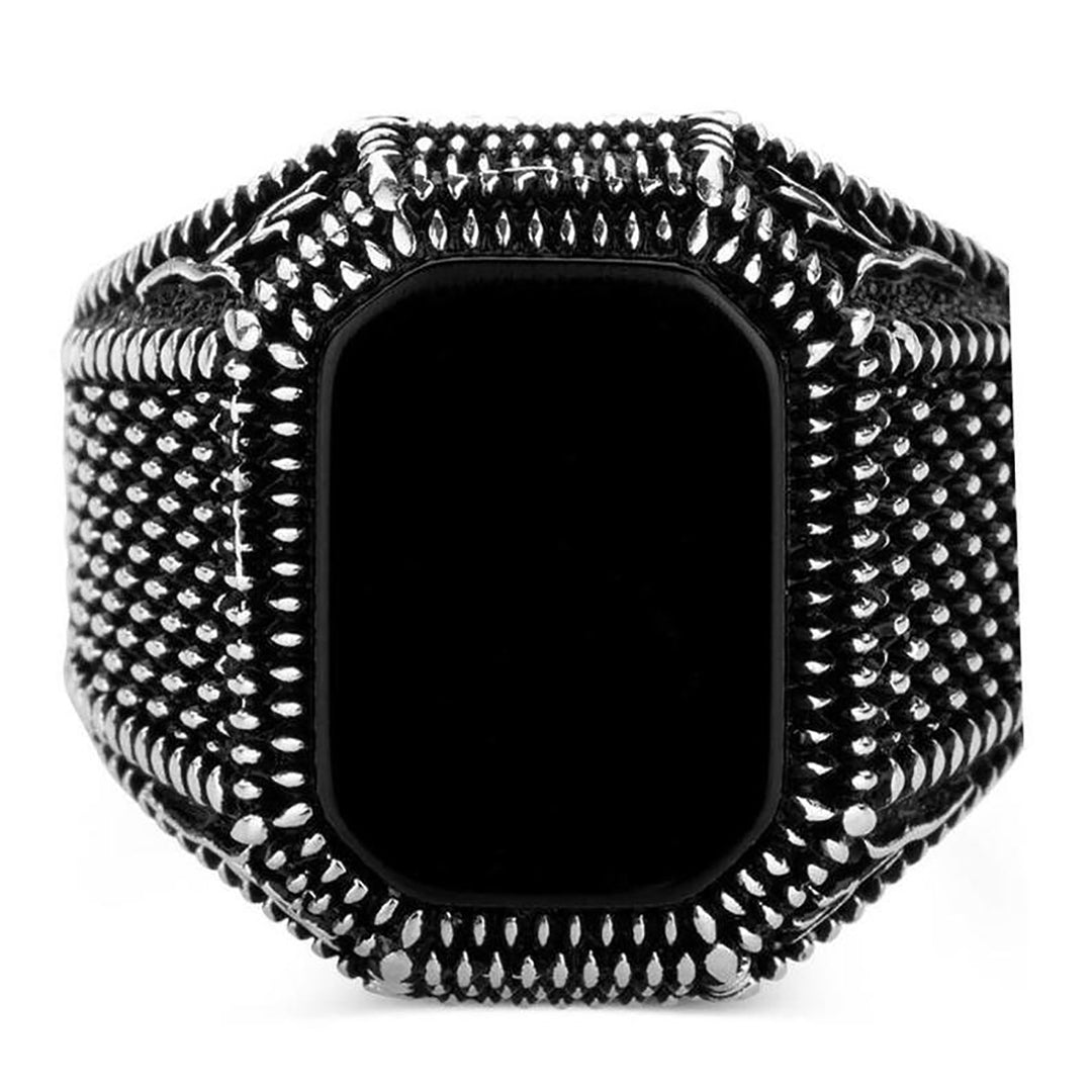 Fashion Ring Comfortable Shining Luxurious Trendy Personality Decorate Alloy Inlaid Black Gem Ring Gift Image 6