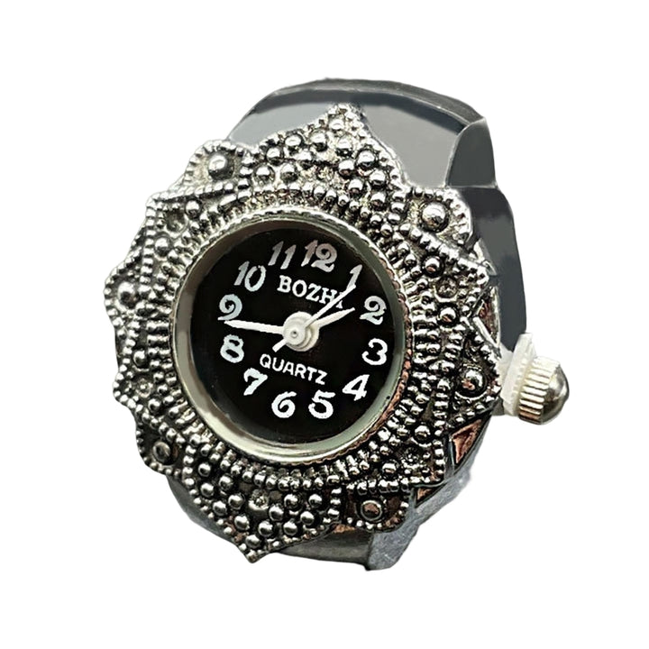 Couple Ring Inlaid Rhinestone Valentine Gift Alloy Fashion Quartz Watch Lover Ring Jewelry Accessory Image 2