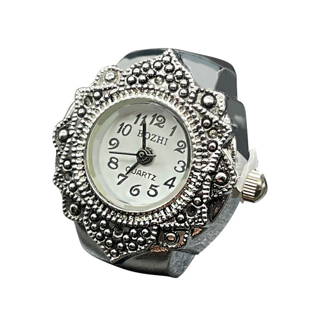 Couple Ring Inlaid Rhinestone Valentine Gift Alloy Fashion Quartz Watch Lover Ring Jewelry Accessory Image 3