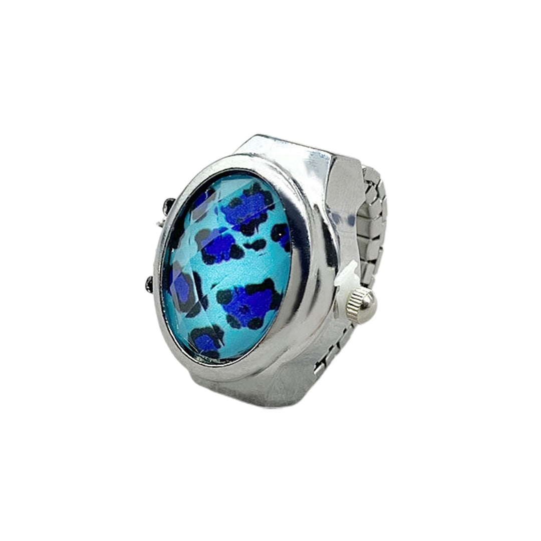 Unisex Ring Beautiful Fine Workmanship Flap Cover Personality Trendy Daily Wear Alloy Leopard Gem Ring Watch Gift Image 4