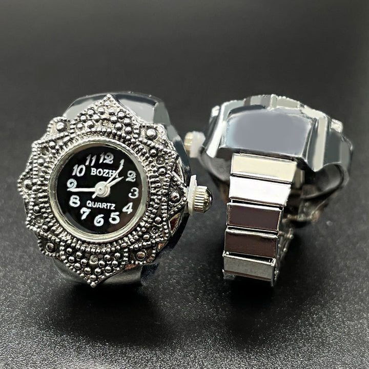 Couple Ring Inlaid Rhinestone Valentine Gift Alloy Fashion Quartz Watch Lover Ring Jewelry Accessory Image 6