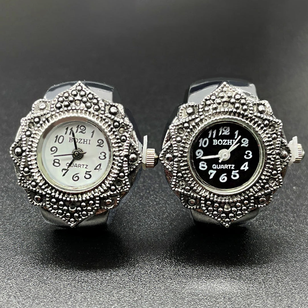 Couple Ring Inlaid Rhinestone Valentine Gift Alloy Fashion Quartz Watch Lover Ring Jewelry Accessory Image 8