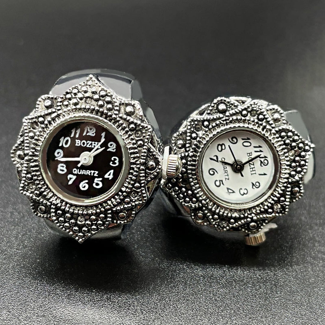 Couple Ring Inlaid Rhinestone Valentine Gift Alloy Fashion Quartz Watch Lover Ring Jewelry Accessory Image 9