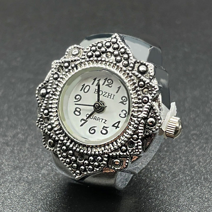 Couple Ring Inlaid Rhinestone Valentine Gift Alloy Fashion Quartz Watch Lover Ring Jewelry Accessory Image 10