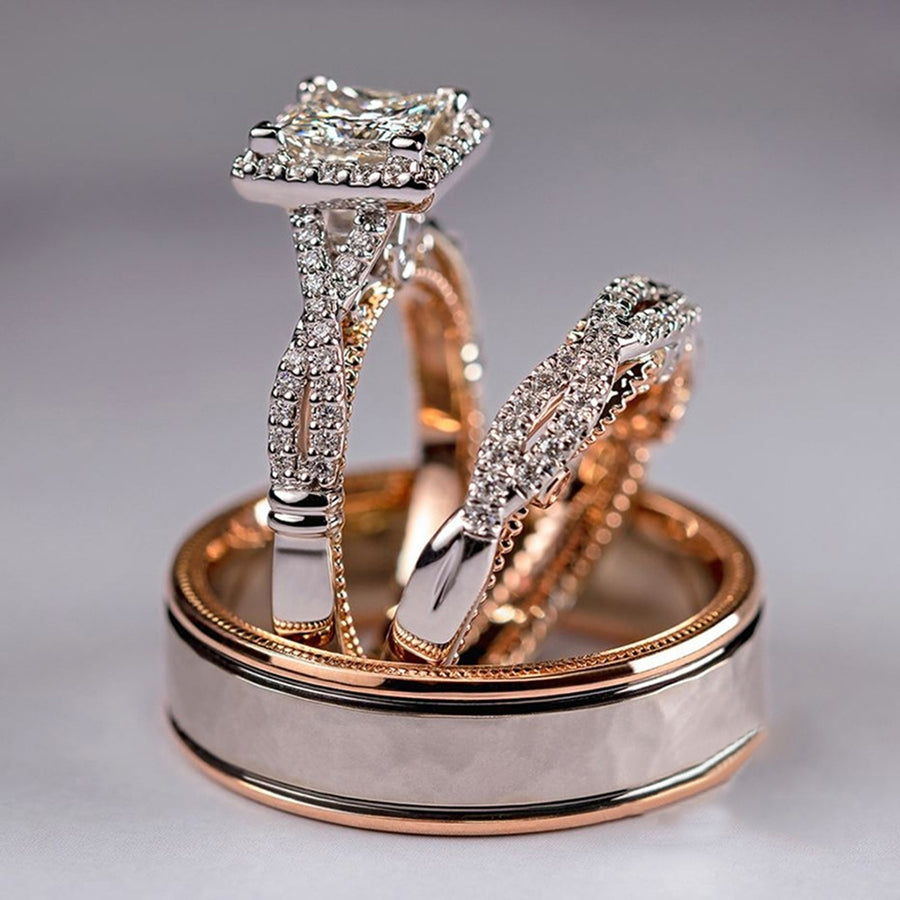 3Pcs Women Rings Luxury Jewelry Fashion Accessory Image 1