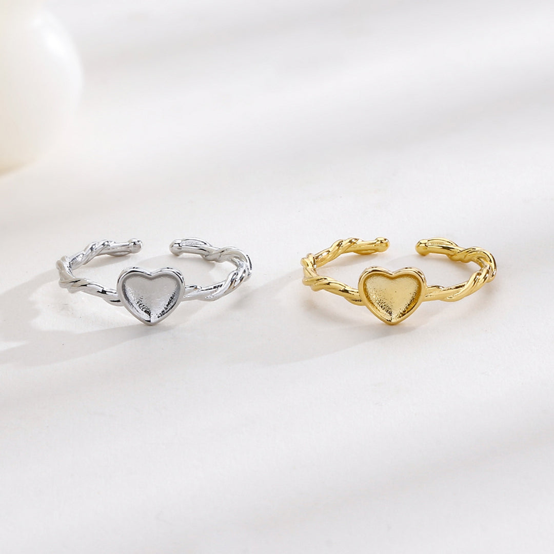 Women Ring Opening Personality Twisted Adjustable Luxury Gift Golden Color Love Heart Finger Ring Fashion Jewelry Image 6
