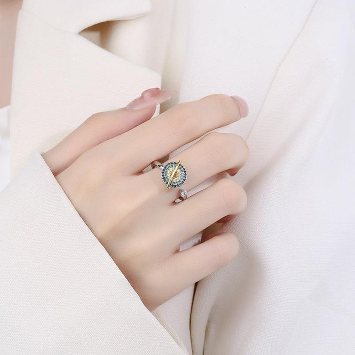 Open Ring Shining Rotatable Ring Jewelry Accessory Image 3