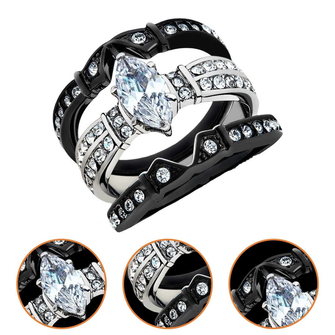 3Pcs Women Rings Luxury Jewelry Fashion Accessory Image 4