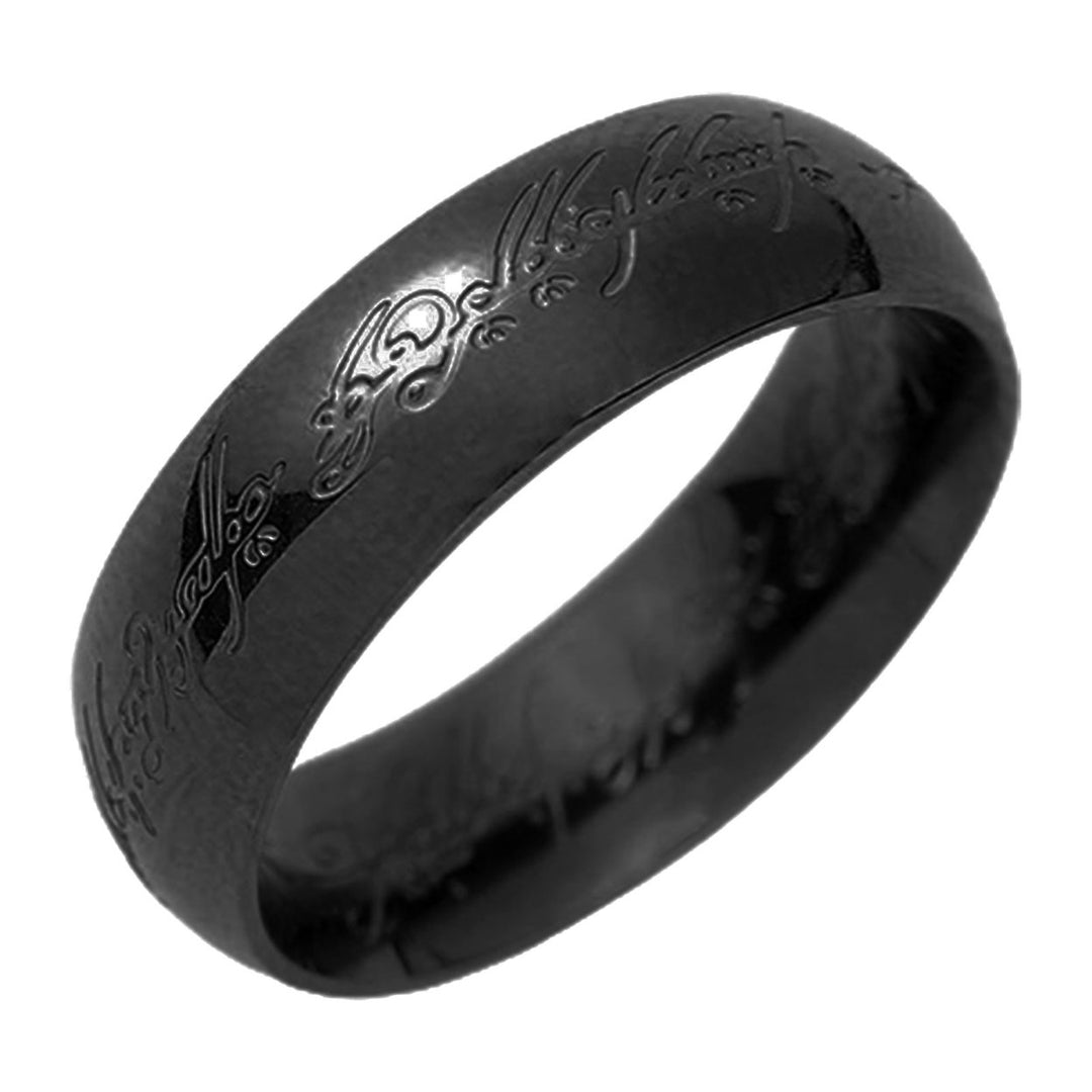 Finger Ring Polishing Bright Luster Exquisite Carving Geometric Anti-fade Europe America Black Golden Silver Men Ring Image 9