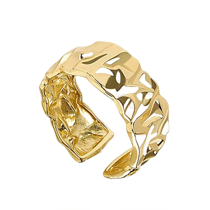 Finger Ring Opening Adjustable Neutral Style Personality Polishing Decoration Female Concave-Convex Irregular Wide Ring Image 2