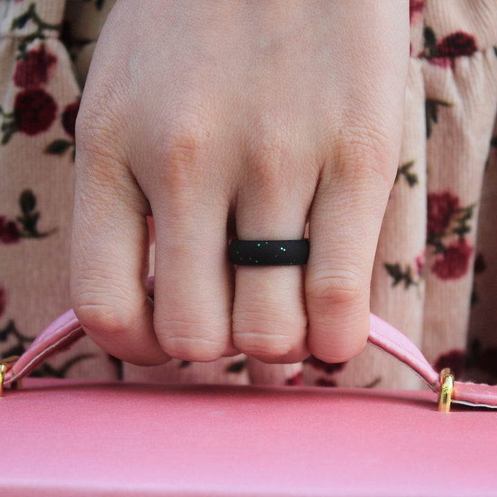 10Pcs Couple Ring Beautifully Versatile Flexible Smooth Decorative Silicone Flash Powder Women Ring Daily Use Image 4