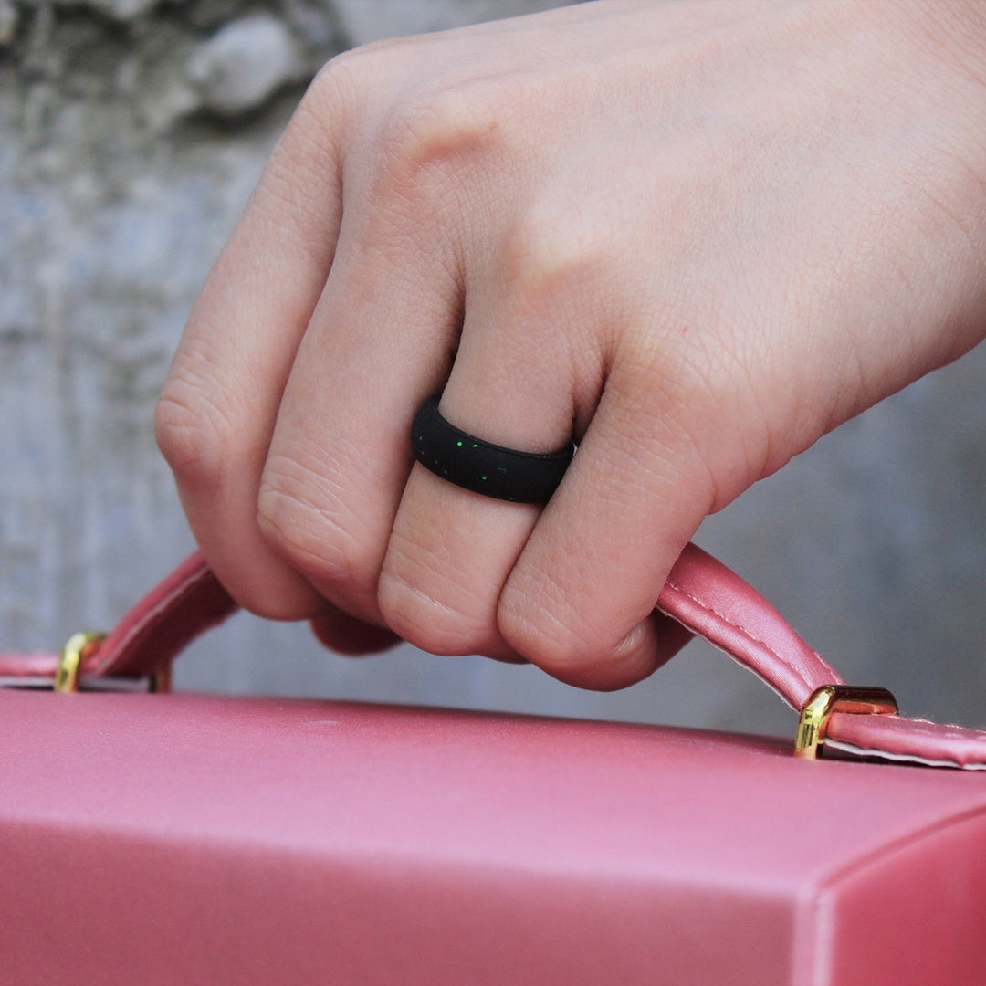 10Pcs Couple Ring Beautifully Versatile Flexible Smooth Decorative Silicone Flash Powder Women Ring Daily Use Image 8