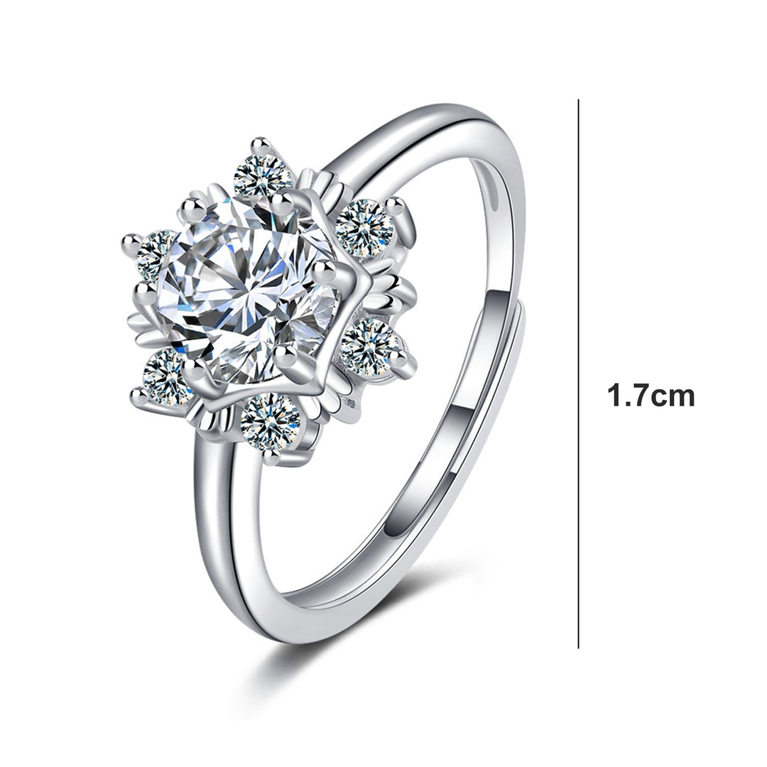 Cubic Zirconia Ring Shiny Accessories Jewelry Gift Image 6