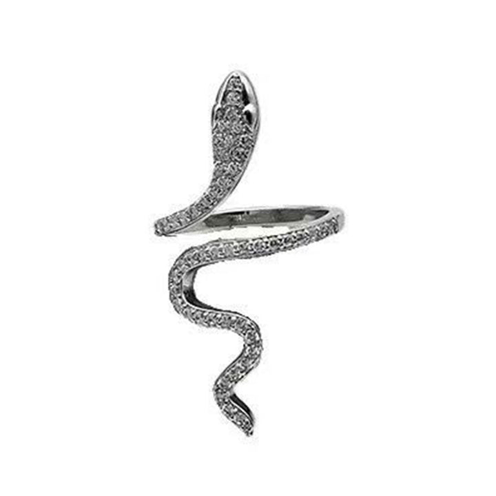 Women Ring Shiny Elegant Charming Dress Up All Match Snake Shape Rhinestone Ring Daily Life Image 4