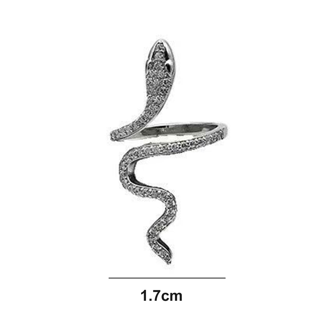 Women Ring Shiny Elegant Charming Dress Up All Match Snake Shape Rhinestone Ring Daily Life Image 6