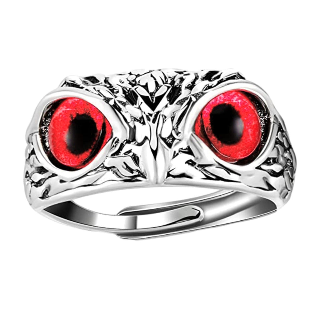 Adjustable Owl Ring with Big Eyes Ultralight Simple Style Finger Band Women Men Engagement Wedding Ring Jewelry Gift Image 2