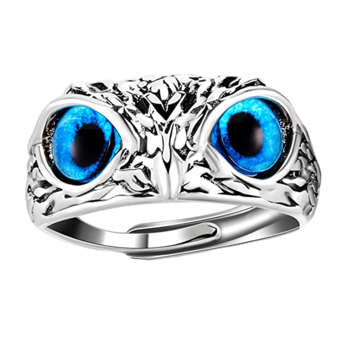 Adjustable Owl Ring with Big Eyes Ultralight Simple Style Finger Band Women Men Engagement Wedding Ring Jewelry Gift Image 3