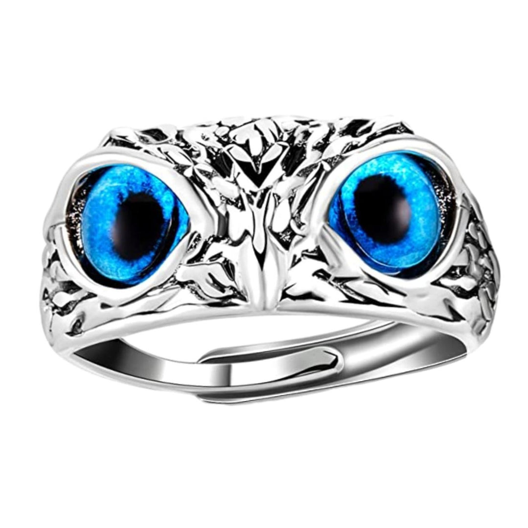 Adjustable Owl Ring with Big Eyes Ultralight Simple Style Finger Band Women Men Engagement Wedding Ring Jewelry Gift Image 1