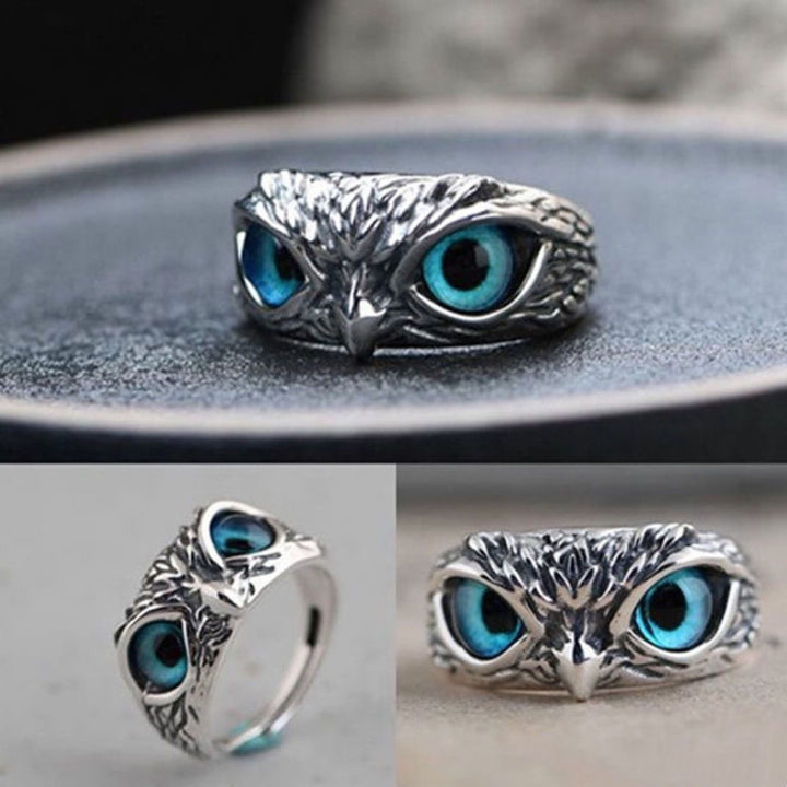 Adjustable Owl Ring with Big Eyes Ultralight Simple Style Finger Band Women Men Engagement Wedding Ring Jewelry Gift Image 8