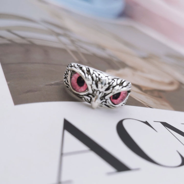 Adjustable Owl Ring with Big Eyes Ultralight Simple Style Finger Band Women Men Engagement Wedding Ring Jewelry Gift Image 12