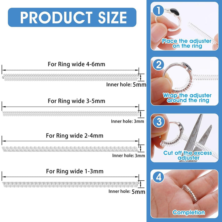 1 Set Ring Size Adjuster with Reducer Spring Cord Kit Image 3