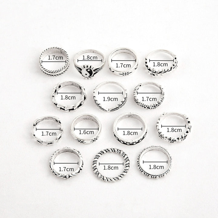 14Pcs Cool Ring Hip Hop Jewelry Accessories Gift Image 6