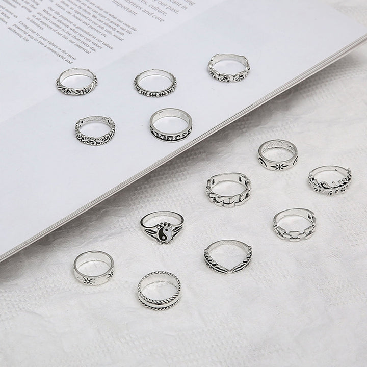 14Pcs Cool Ring Hip Hop Jewelry Accessories Gift Image 9