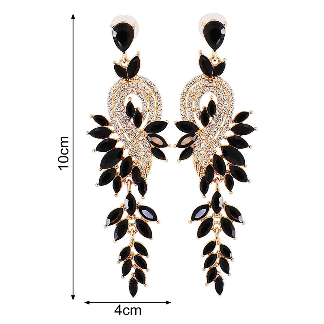 1 Pair Dangle Earrings Geometric Faux Crystal Jewelry Elegant Long Drop Earrings for Wedding Image 12