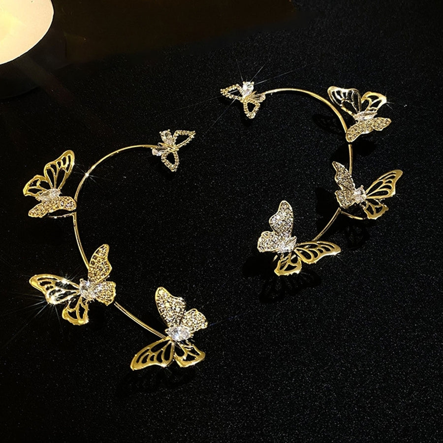 1Pc Clip Earring Butterfly Hollow Out Without Piercing Korean Style Exquisite Ear Cuff for Wedding Image 1