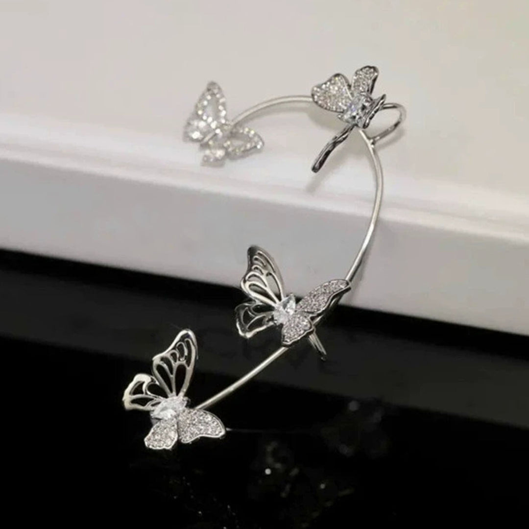 1Pc Clip Earring Butterfly Hollow Out Without Piercing Korean Style Exquisite Ear Cuff for Wedding Image 7