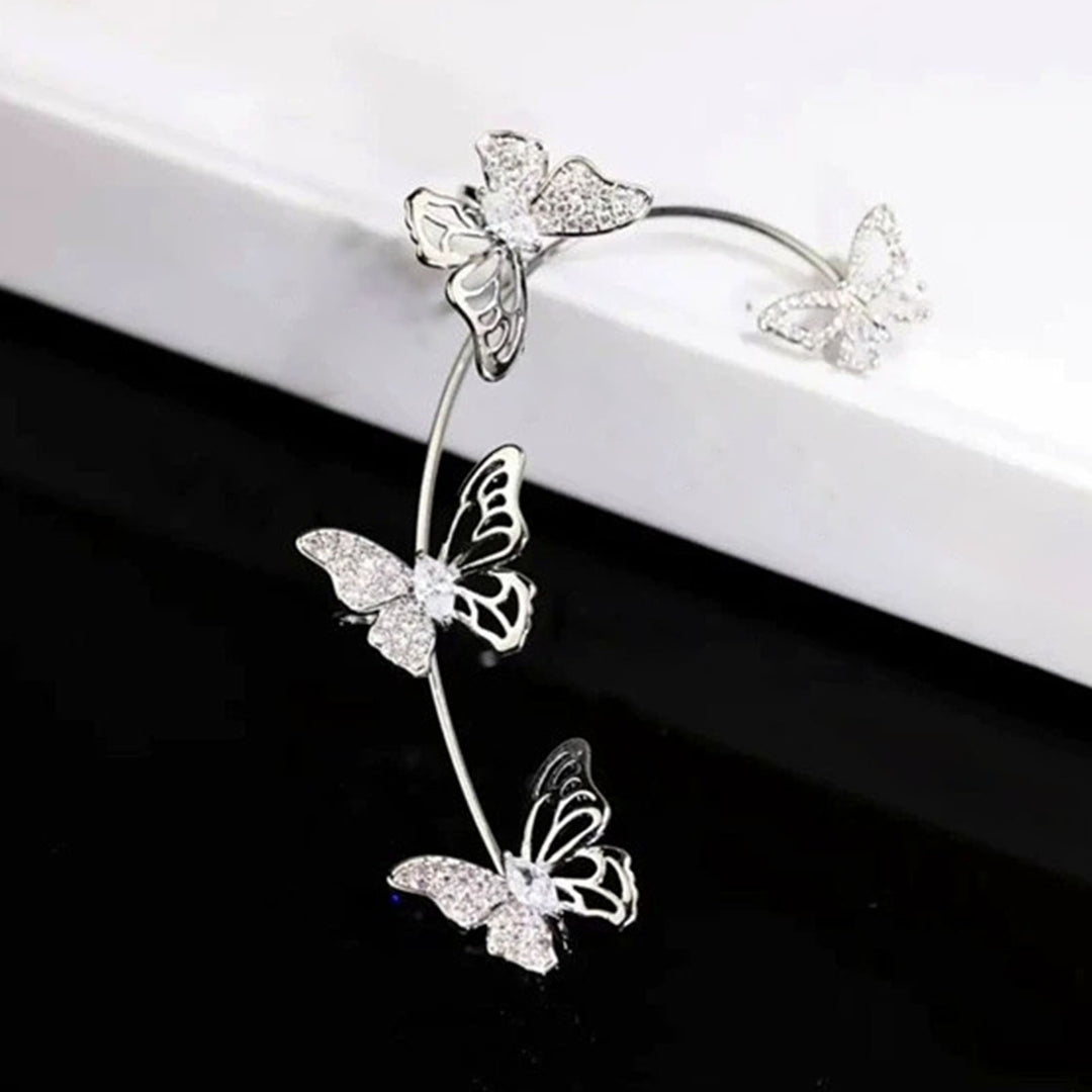 1Pc Clip Earring Butterfly Hollow Out Without Piercing Korean Style Exquisite Ear Cuff for Wedding Image 8