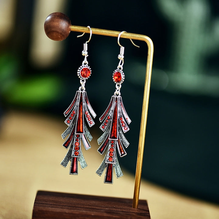 1 Pair Women Earrings Alloy Tassel Chinese Style Long-lasting Dangle Earrings for Prom Image 10