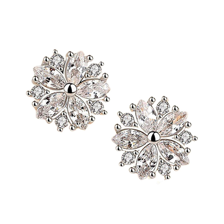 1 Pair Stud Earrings Cherry Decoration Jewelry Sparkling Flower Shape Stud Earrings Birthday Gift Image 10