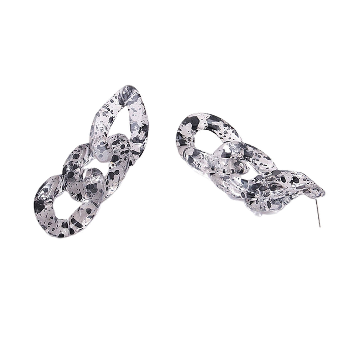 1 Pair Women Earrings Cuban Chain Transparent Jewelry Geometric Bohemian Drop Earrings for Party Image 2