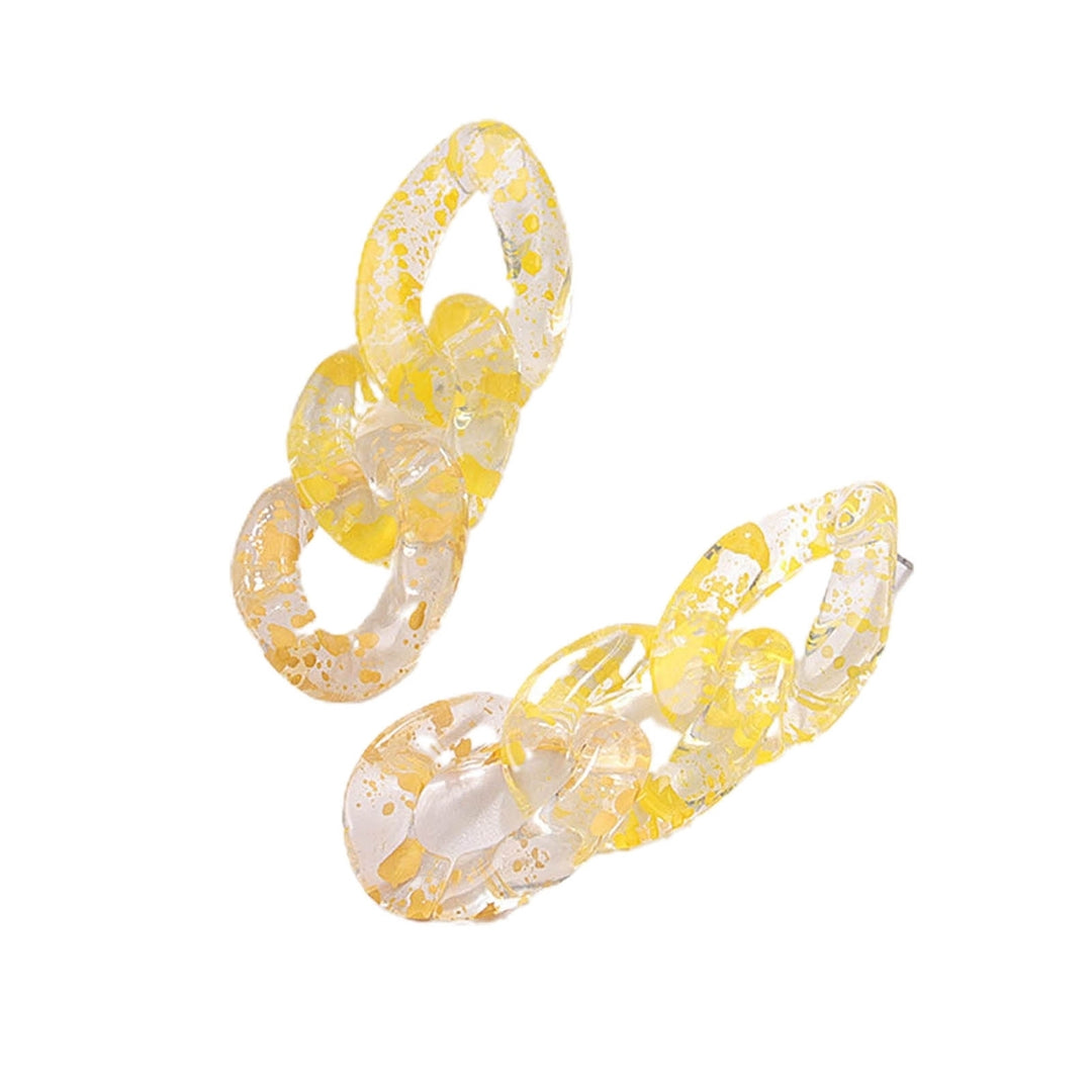1 Pair Women Earrings Cuban Chain Transparent Jewelry Geometric Bohemian Drop Earrings for Party Image 4