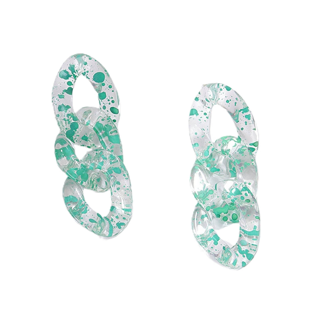 1 Pair Women Earrings Cuban Chain Transparent Jewelry Geometric Bohemian Drop Earrings for Party Image 4