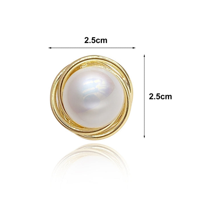 1 Pair Stud Earrings Faux Pearl Bright Luster Jewelry Electroplating Korean Style Ear Studs Birthday Gifts Image 6