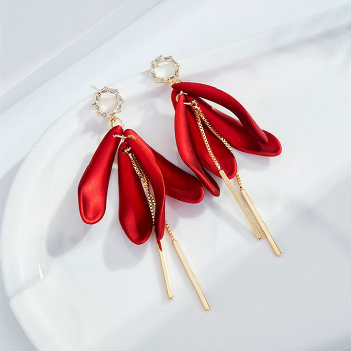 1 Pair Drop Earrings Geometric Long Tassel Elegant Korean Style Cubic Zirconia Stud Earrings Birthday Gift Image 4