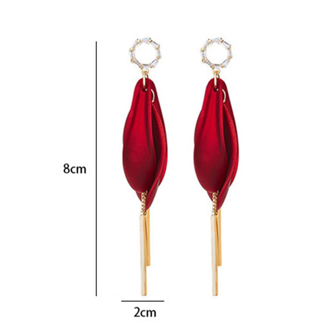 1 Pair Drop Earrings Geometric Long Tassel Elegant Korean Style Cubic Zirconia Stud Earrings Birthday Gift Image 6