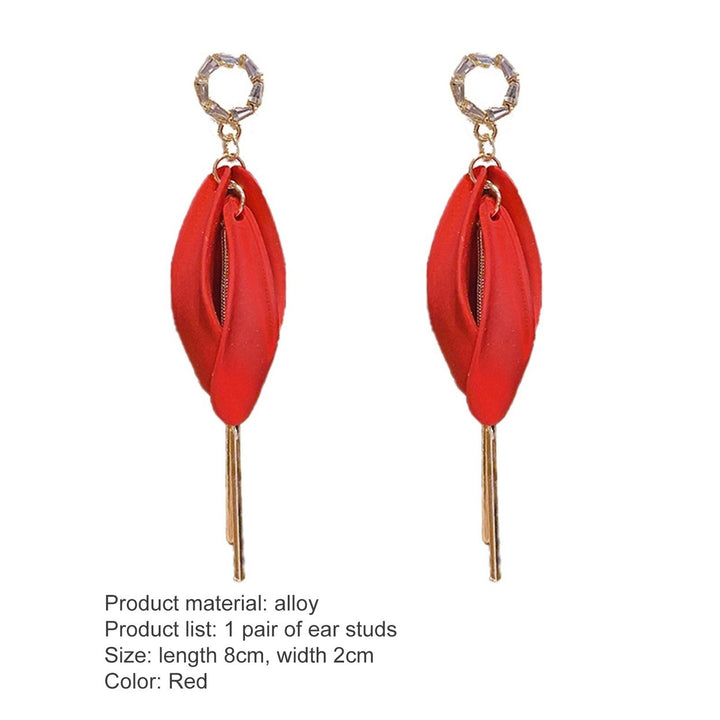 1 Pair Drop Earrings Geometric Long Tassel Elegant Korean Style Cubic Zirconia Stud Earrings Birthday Gift Image 11