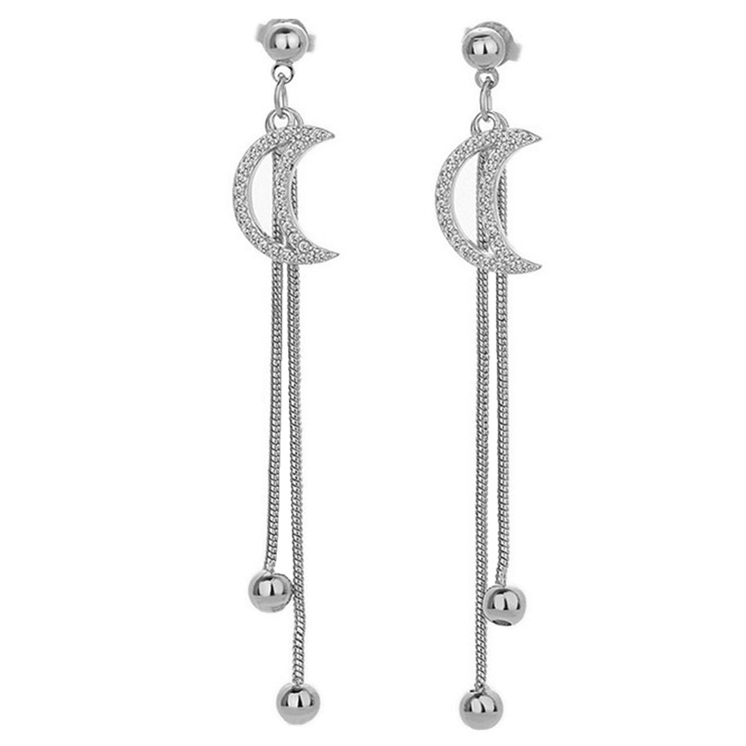 1 Pair Tassel Earrings Electroplate Anti-scratch Inlaid Sparkling Rhinestone Jewelry Earring Studs Dress Supplies Image 8
