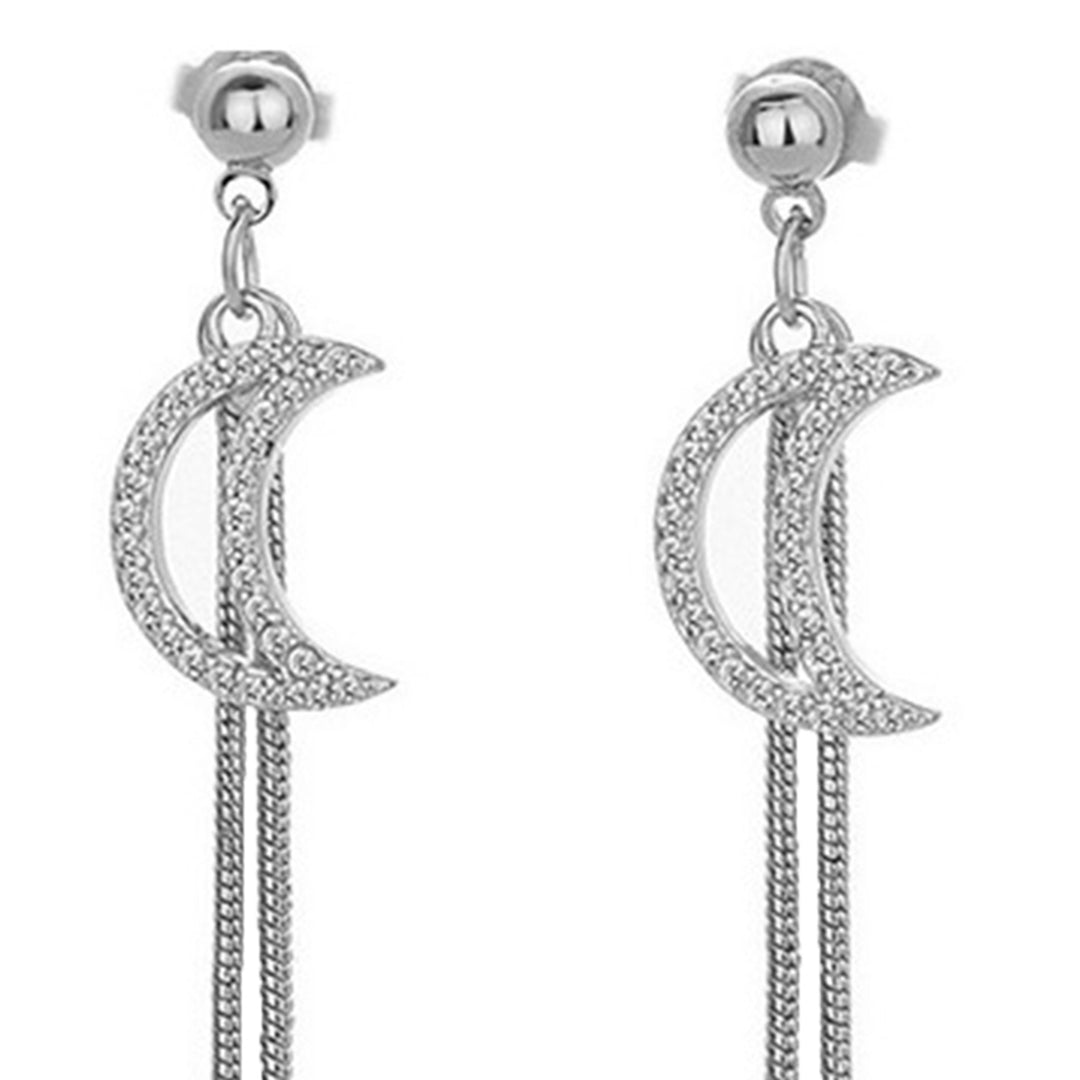 1 Pair Tassel Earrings Electroplate Anti-scratch Inlaid Sparkling Rhinestone Jewelry Earring Studs Dress Supplies Image 11