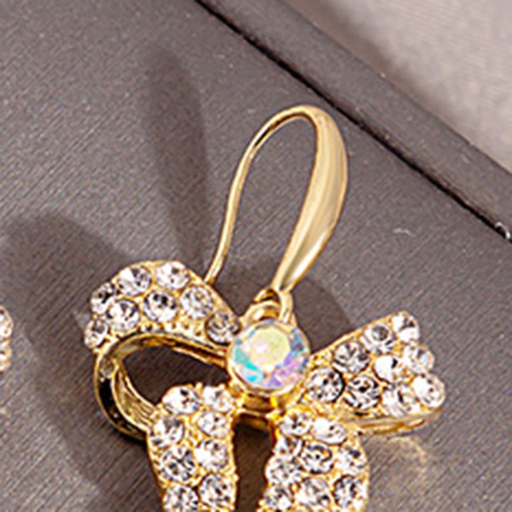 1 Pair Hook Earrings Bow Rhinestones Jewelry Shining Geometric Earrings for Prom Image 7