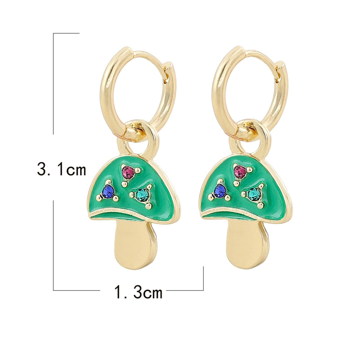 1 Pair Women Dangle Earrings Mushroom Plated Jewelry Candy Color Ear Buckle Earrings for Party Image 12