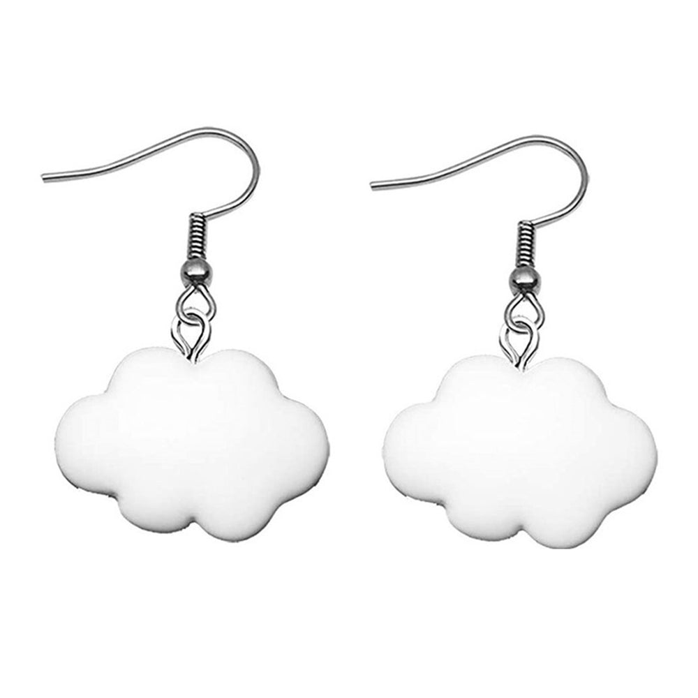 1 Pair Hook Earrings Cartoon Cloud Lovely Candy Color Dangle Earrings for Daily Wear Image 2