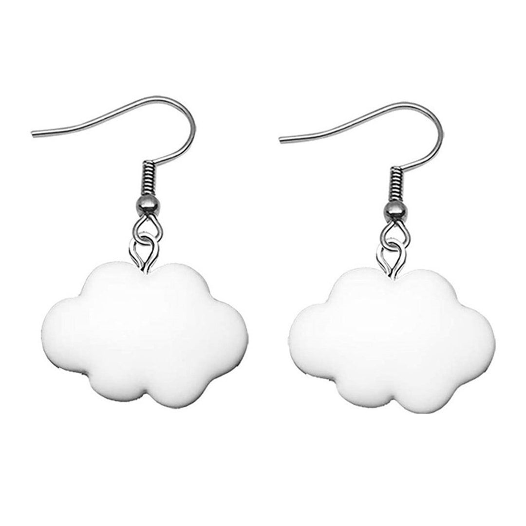 1 Pair Hook Earrings Cartoon Cloud Lovely Candy Color Dangle Earrings for Daily Wear Image 1